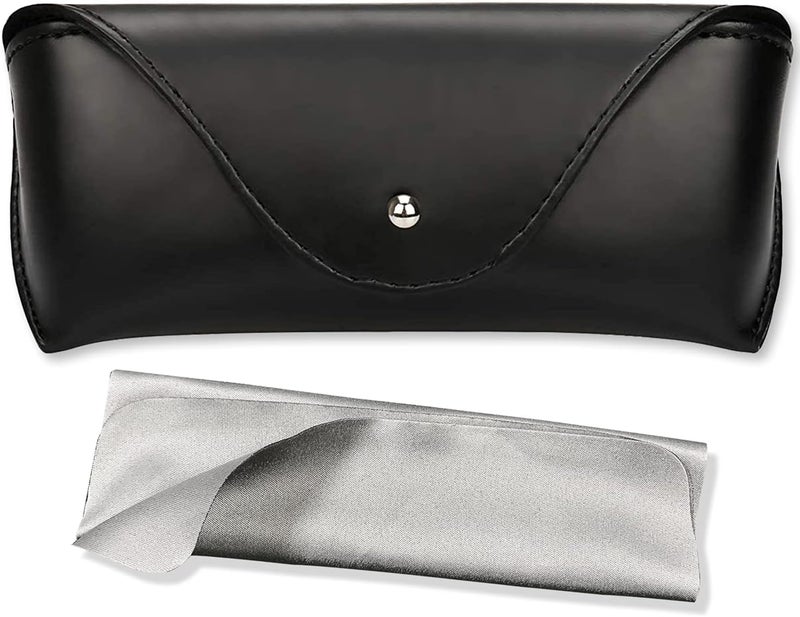 LogHog Portable Leather Glasses Case,Flexible Sunglasses Pouch Slim Case for Women Men Horizontal Eyeglass Case - Image 1